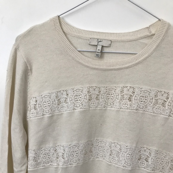 Joie Cream Lace Crewneck Sweater - Picture 2 of 6